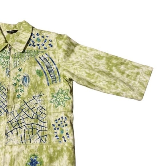 Attitude 12/14 Artsy Embroidered Jacket Hippie Boho 70s Tie Dye Clowncore Style - Picture 6 of 9